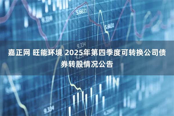 嘉正网 旺能环境 2025年第四季度可转换公司债券转股情况公告